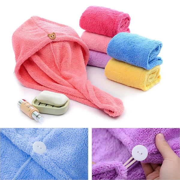 Rapid Drying Hair Towel Microfiber Soft Skin Friendly Warp Hat Quickly Hair Drying Cap Bath Tool Shower Towel Women Lady Toallas