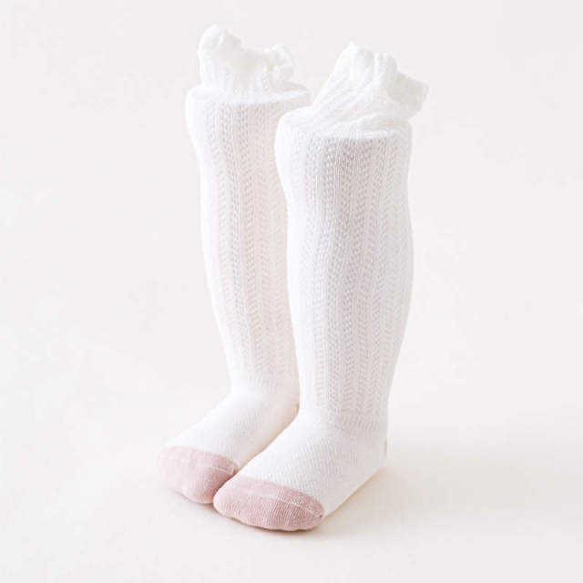 Balleenshiny Baby Girl Socks Toddler Baby Bow Cotton Mesh Breathable Socks Newborn Infant Non-slip Baby Girls Socks 0-3 years