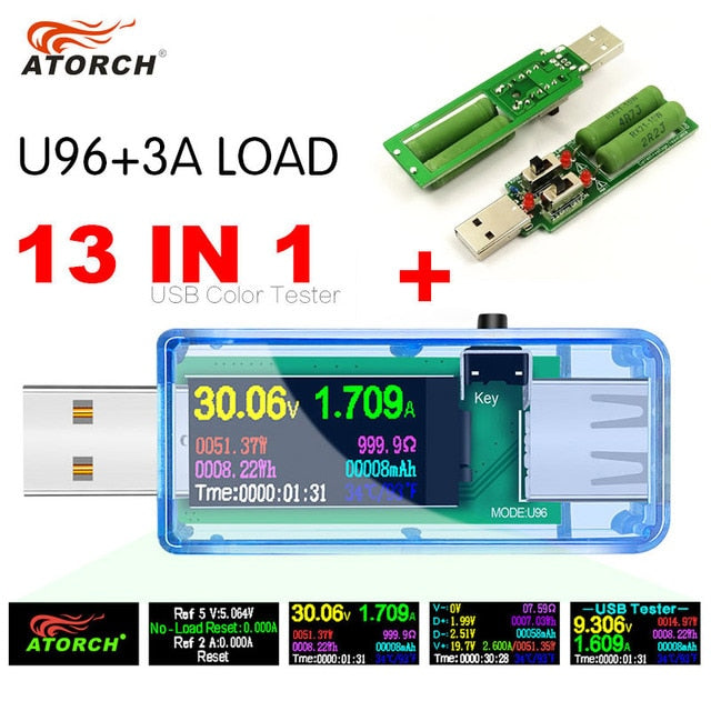 13 in 1 USB Tester DC Digital Voltmeter Amperimetro Voltage Current Meter Ammeter Detector Power Bank Charger Indicator