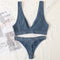 2PCS Bra Set Women Underwear Set Seamless Deep V Bra Ribbed Tops Sexy Lingerie Female Low Back Bralette Fashion Brassiere