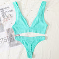 2PCS Bra Set Women Underwear Set Seamless Deep V Bra Ribbed Tops Sexy Lingerie Female Low Back Bralette Fashion Brassiere
