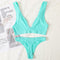 2PCS Bra Set Women Underwear Set Seamless Deep V Bra Ribbed Tops Sexy Lingerie Female Low Back Bralette Fashion Brassiere