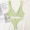 2PCS Bra Set Women Underwear Set Seamless Deep V Bra Ribbed Tops Sexy Lingerie Female Low Back Bralette Fashion Brassiere