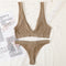 2PCS Bra Set Women Underwear Set Seamless Deep V Bra Ribbed Tops Sexy Lingerie Female Low Back Bralette Fashion Brassiere