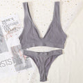 2PCS Bra Set Women Underwear Set Seamless Deep V Bra Ribbed Tops Sexy Lingerie Female Low Back Bralette Fashion Brassiere