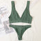 2PCS Bra Set Women Underwear Set Seamless Deep V Bra Ribbed Tops Sexy Lingerie Female Low Back Bralette Fashion Brassiere