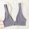 2PCS Bra Set Women Underwear Set Seamless Deep V Bra Ribbed Tops Sexy Lingerie Female Low Back Bralette Fashion Brassiere