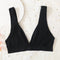 2PCS Bra Set Women Underwear Set Seamless Deep V Bra Ribbed Tops Sexy Lingerie Female Low Back Bralette Fashion Brassiere