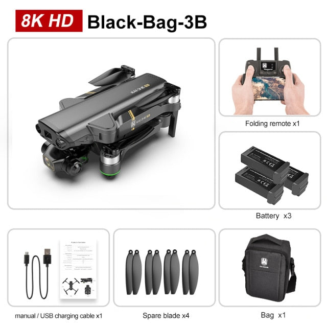 KAI ONE Pro/Max GPS Drone  8K HD Dual Camera Three-axis gimbal Brushless Motor With 5G Wifi Quadcopter Rc Distance 1.2km Gifts
