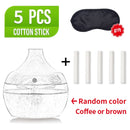 saengQ Electric Air Humidifier Essential Aroma Oil Diffuser Ultrasonic Wood Grain Humidifier USB Mini Mist Maker LED Light