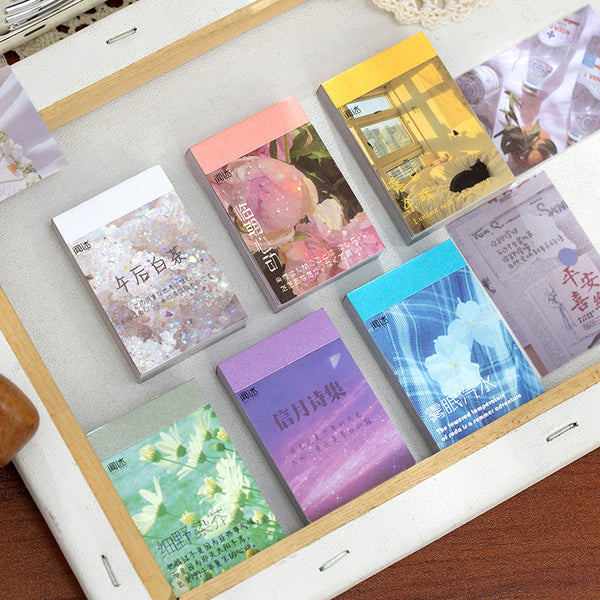 JIANWU 50 Sheets Wish Life Series Cute Stickers Art Decoration Paper Stickers DIY Material Paper DIY Journal School Supplies