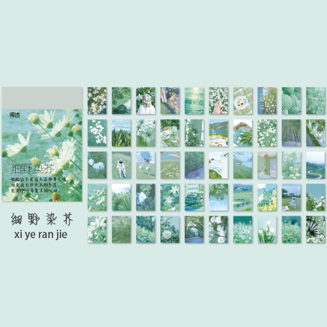 JIANWU 50 Sheets Wish Life Series Cute Stickers Art Decoration Paper Stickers DIY Material Paper DIY Journal School Supplies