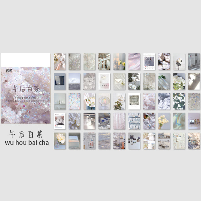 JIANWU 50 Sheets Wish Life Series Cute Stickers Art Decoration Paper Stickers DIY Material Paper DIY Journal School Supplies