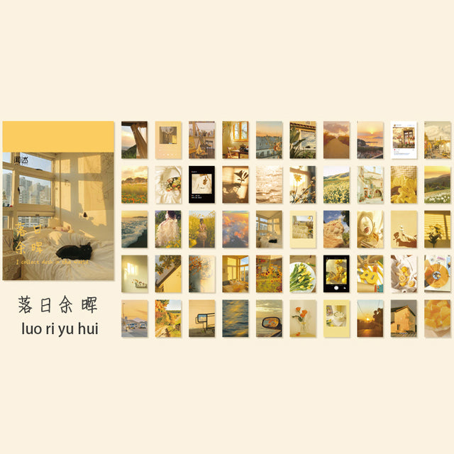 JIANWU 50 Sheets Wish Life Series Cute Stickers Art Decoration Paper Stickers DIY Material Paper DIY Journal School Supplies