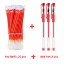 Gel Pen Refill Set Black Blue Red ink Student ballpoint pen Fast dry Bullet tip 0.5mm School&office writing supplies Stationery