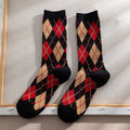 Women Socks Autumn New Socks Fashion Lattice Cotton Preppy Style Happy Casual Deodorant Socks Female Socks High Quality Fashion