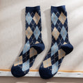 Women Socks Autumn New Socks Fashion Lattice Cotton Preppy Style Happy Casual Deodorant Socks Female Socks High Quality Fashion