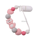 New Personalized Name Handmade Beech Pacifier Clips Holder Chain Silicone Crown Pacifier Chains Baby Teether Teething Chain Gift