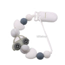 New Personalized Name Handmade Beech Pacifier Clips Holder Chain Silicone Crown Pacifier Chains Baby Teether Teething Chain Gift