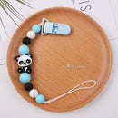 New Personalized Name Handmade Beech Pacifier Clips Holder Chain Silicone Crown Pacifier Chains Baby Teether Teething Chain Gift