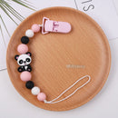 New Personalized Name Handmade Beech Pacifier Clips Holder Chain Silicone Crown Pacifier Chains Baby Teether Teething Chain Gift