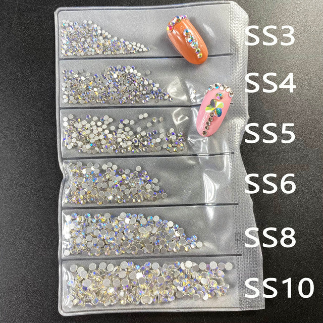 YanRuo Crystal AB Strass Flatback Caviar Glass Diamond Design Mini Glitter Pearl Mini Rhinestones Manicure Nail Art Decoration