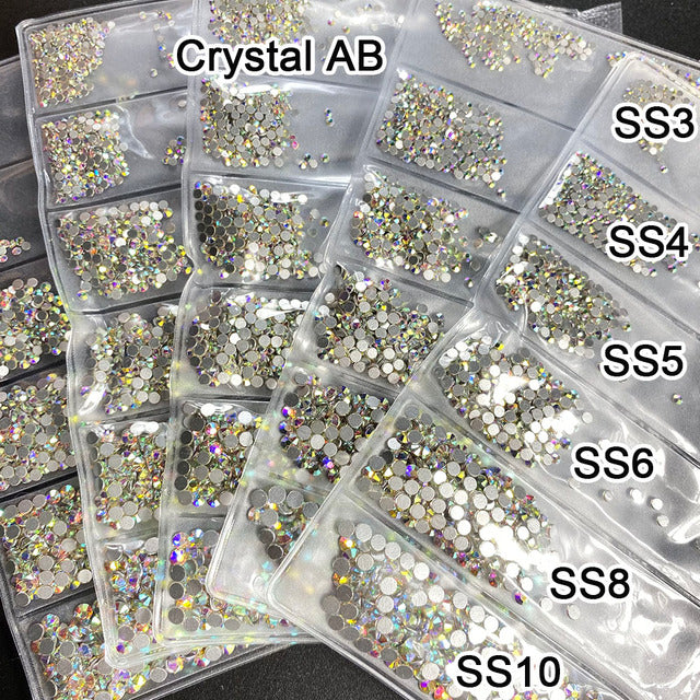 YanRuo Crystal AB Strass Flatback Caviar Glass Diamond Design Mini Glitter Pearl Mini Rhinestones Manicure Nail Art Decoration