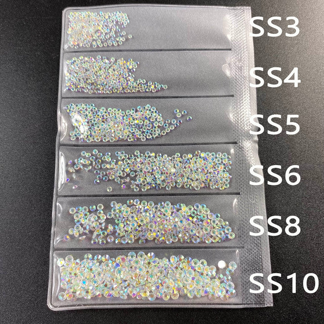 YanRuo Crystal AB Strass Flatback Caviar Glass Diamond Design Mini Glitter Pearl Mini Rhinestones Manicure Nail Art Decoration