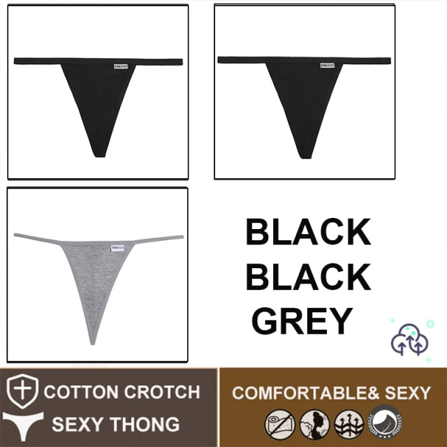 FINETOO 3PCS/Set M-XL Sexy G-string Panties Cotton Women's Underwear Girls Female Underpant Pantys Ladies Bikini Thong Lingerie