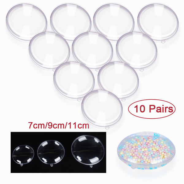 Plastic Clear Flat Ball Home Decor Wedding Candy Christmas Patry Photo DIY Ideas Ornament Garden Bauble Jewelry Gifts Box 7-11cm