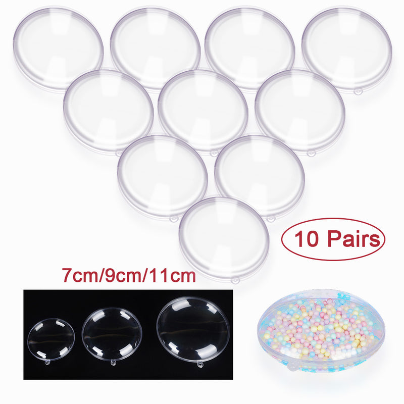 Plastic Clear Flat Ball Home Decor Wedding Candy Christmas Patry Photo DIY Ideas Ornament Garden Bauble Jewelry Gifts Box 7-11cm