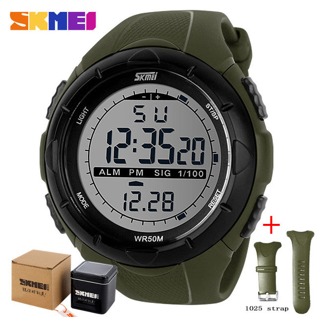 SKMEI Fashion Simple Sport watch Men Military Watches Alarm Clock Shock Resistant Waterproof Digital Watch reloj hombre 1025