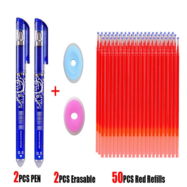 25Pcs Creative Drawing Gel Pen Erasable Refills Rod 0.5mm Ink Washable Handle Ballpoint Pens kawaii Stationery for School Office