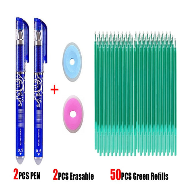 25Pcs Creative Drawing Gel Pen Erasable Refills Rod 0.5mm Ink Washable Handle Ballpoint Pens kawaii Stationery for School Office