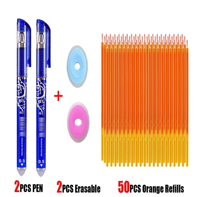 25Pcs Creative Drawing Gel Pen Erasable Refills Rod 0.5mm Ink Washable Handle Ballpoint Pens kawaii Stationery for School Office