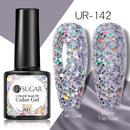 UR SUGAR 7.5ml Reflective Glitter Gel Shiny Rose Red Silver UV Gel Nail Polish Soak Off Colorful Gel Nail Art Decoration
