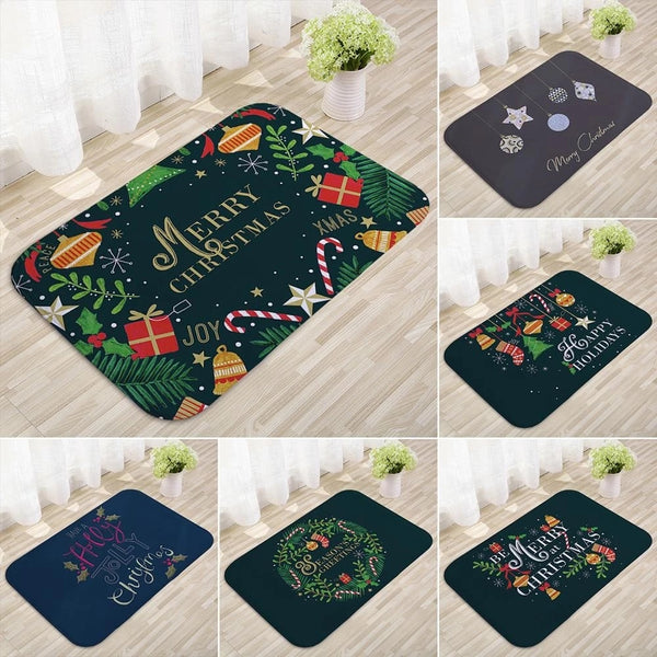 Christmas Door Mat Santa Claus Flannel Outdoor Carpet Marry Christmas Decorations For Home Xmas Ornament Gifts New Year 2022