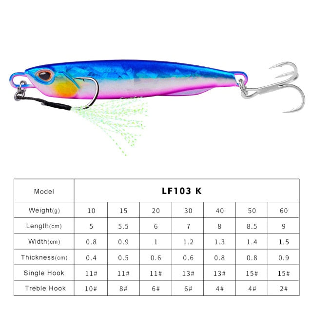 2021 Metal Jig Fishing Lure Weights 10g-60g Trolling Hard Bait Bass Fishing Bait Tackle Trout Jigging Lure Jigs Saltwater Lures