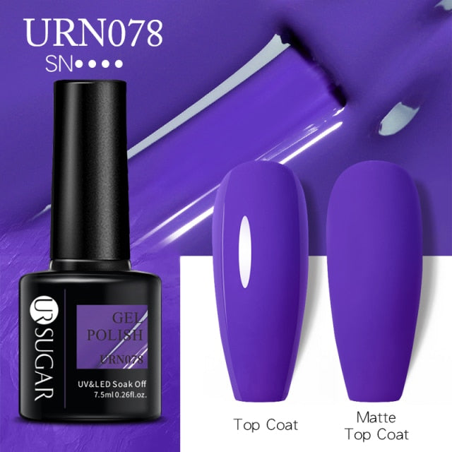 UR SUGAR New 7.5ML Color Gel Nail Polish Semi Permanent UV Gel Varnish All For Manicure Nail Art Gel Polish Base Matte Top Coat