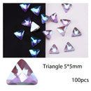 50/100pcs Nail Shaped Drill Rhinestones Parts Crystal Drop Rhombus Arrow Colorful Flatback Stones 3D Gems Nails Art Decoration