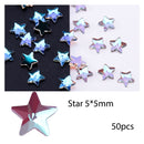 50/100pcs Nail Shaped Drill Rhinestones Parts Crystal Drop Rhombus Arrow Colorful Flatback Stones 3D Gems Nails Art Decoration