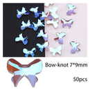 50/100pcs Nail Shaped Drill Rhinestones Parts Crystal Drop Rhombus Arrow Colorful Flatback Stones 3D Gems Nails Art Decoration