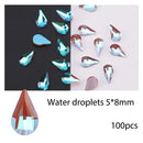 50/100pcs Nail Shaped Drill Rhinestones Parts Crystal Drop Rhombus Arrow Colorful Flatback Stones 3D Gems Nails Art Decoration