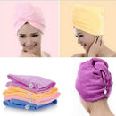 White Coral Velvet Dry Hair Bath Towel Microfiber Quick Drying Turban Super Absorbent Women Hair Cap Wrap with Button thicken