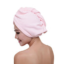 White Coral Velvet Dry Hair Bath Towel Microfiber Quick Drying Turban Super Absorbent Women Hair Cap Wrap with Button thicken