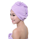 White Coral Velvet Dry Hair Bath Towel Microfiber Quick Drying Turban Super Absorbent Women Hair Cap Wrap with Button thicken