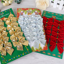 12Pcs 5cm Golden Silver Red Bow-knot Christmas Decorations for Home Christmas Decorations for Christmas Tree Ornament Navidad
