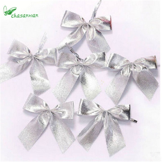 12Pcs 5cm Golden Silver Red Bow-knot Christmas Decorations for Home Christmas Decorations for Christmas Tree Ornament Navidad