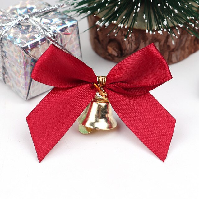 12Pcs 5cm Golden Silver Red Bow-knot Christmas Decorations for Home Christmas Decorations for Christmas Tree Ornament Navidad