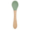 Feeding Wooden Handle Silicone Spoon For Baby Utensils Eat Soild Food Kids Training Manipulative Ability Children's Tableware